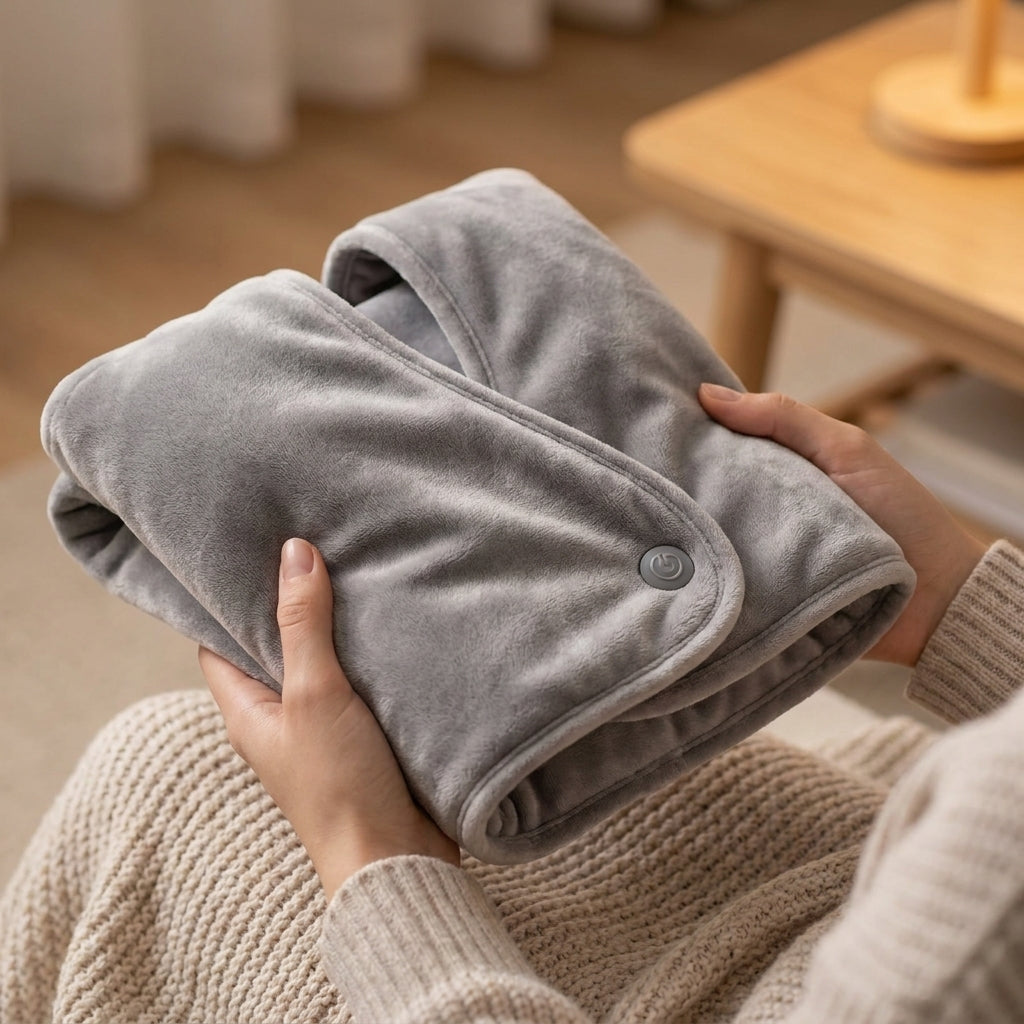 Electric Heated Neck & Shoulder Wrap - Wearable Heating Pad with 3 Heat Settings