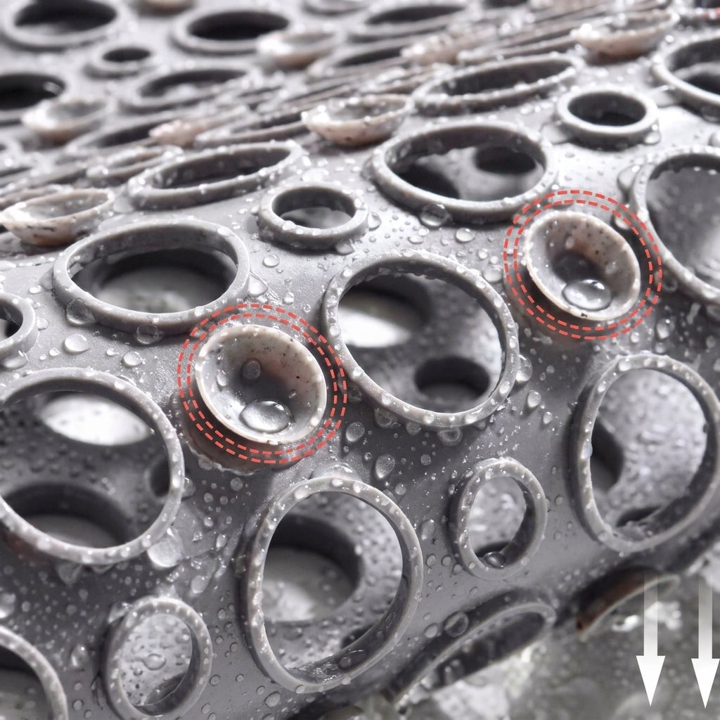 Non-Slip Antibacterial Bath & Shower Mat with Suction Cups, Grey