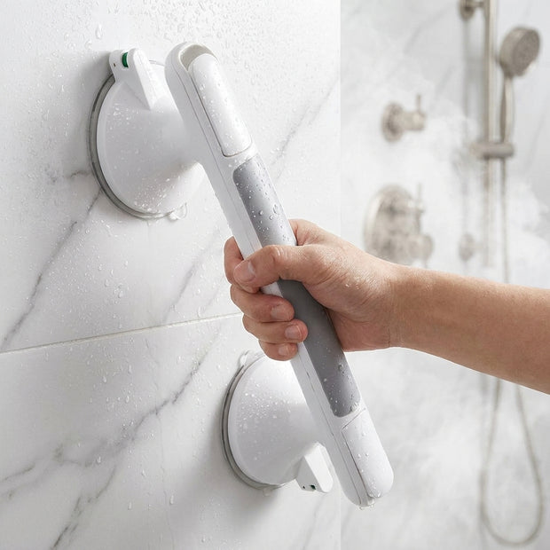 Suction-mounted shower balance handle