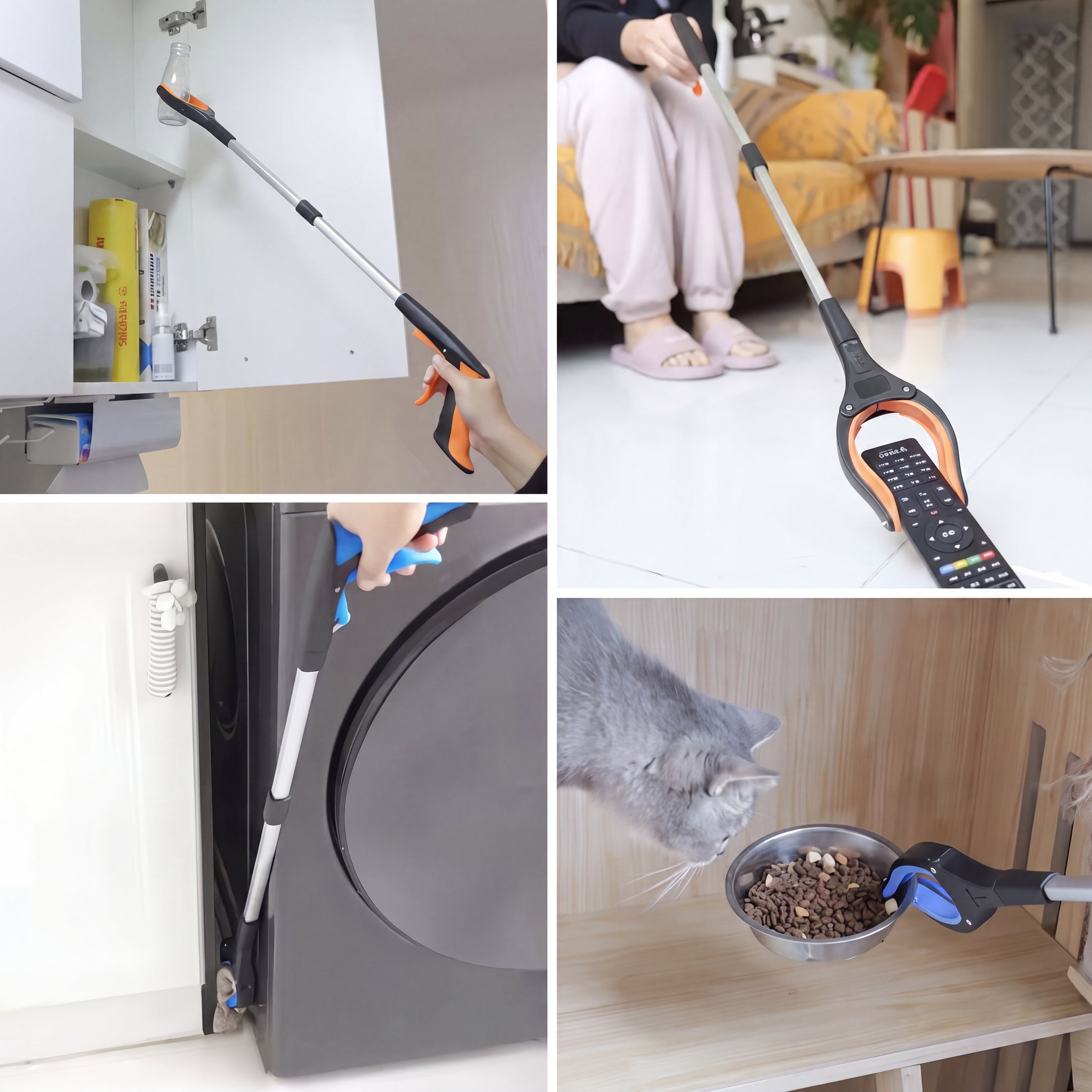 32" Foldable Reacher Grabber Tool - Heavy Duty Picker Upper with Silicone Grip