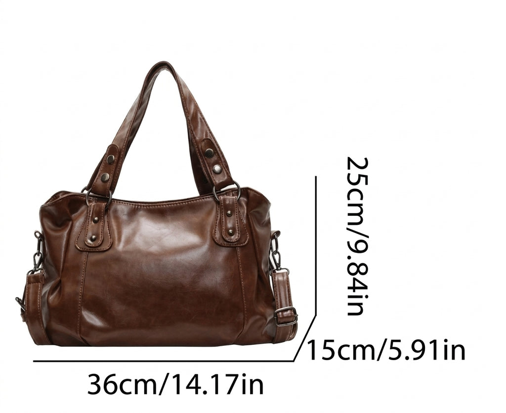 Large Capacity Vintage Slouchy Hobo Bag for Women - Versatile Crossbody Tote with Adjustable Strap