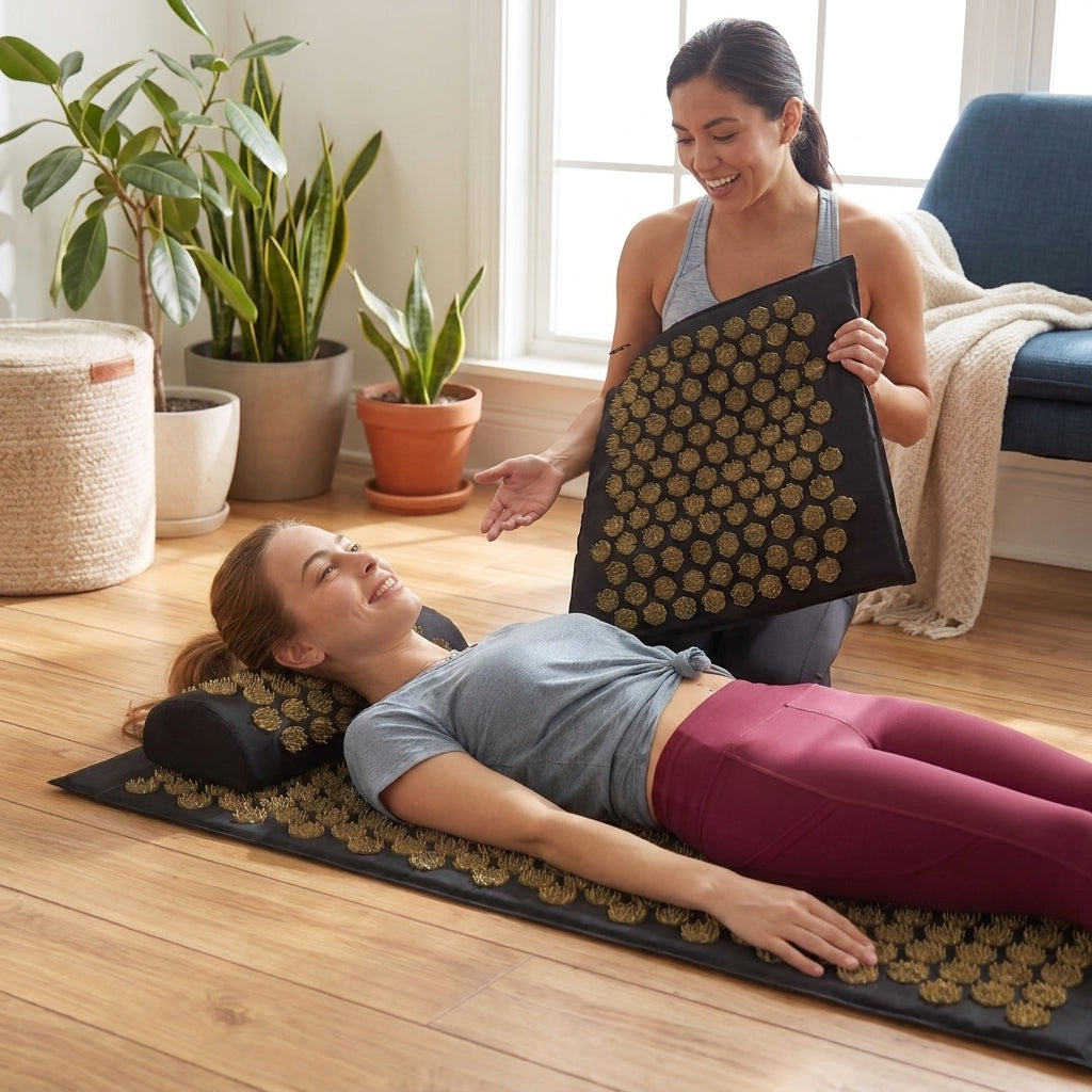 Acupressure Mat and Pillow Set for Back & Neck Pain Relief