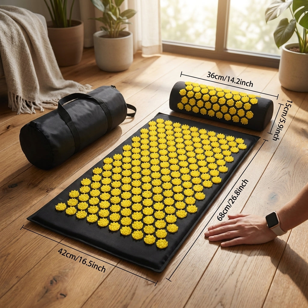 Acupressure Mat and Pillow Set for Back & Neck Pain Relief