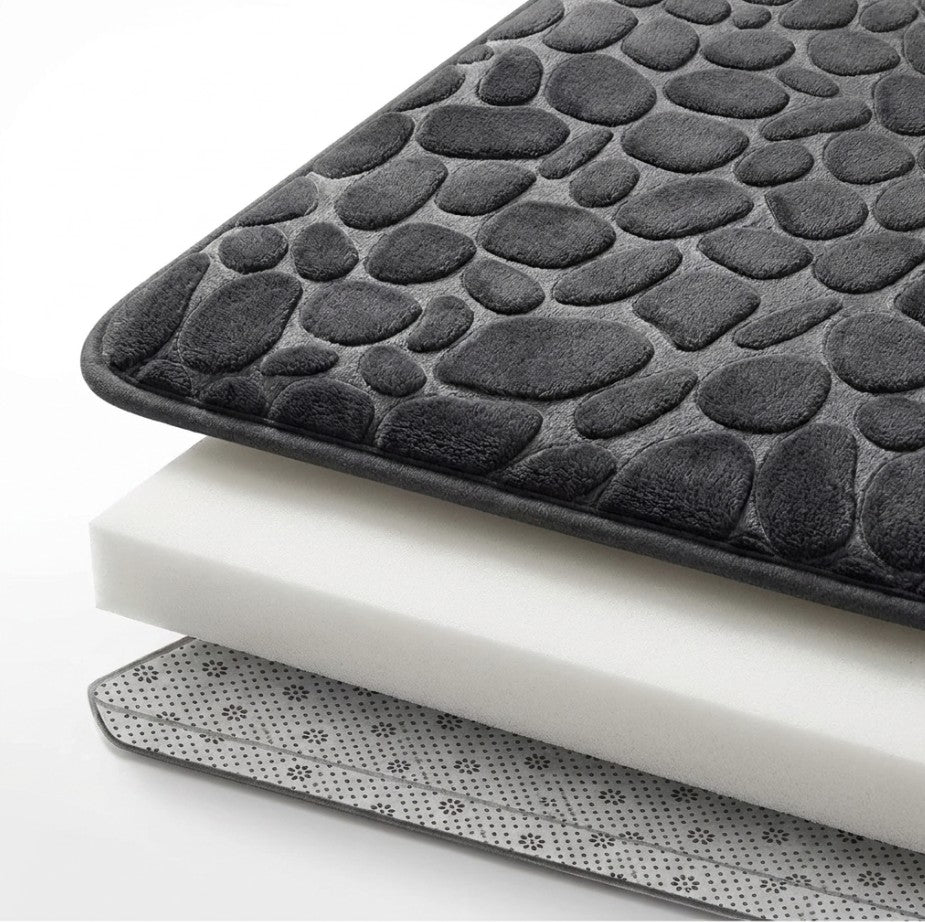 Pebble Memory Foam Bath Mat - Non-Slip, Absorbent & Soft Bathroom Rug